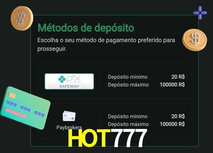 O cassino HOT777 oferece uma grande variedade de métodos de pagamento